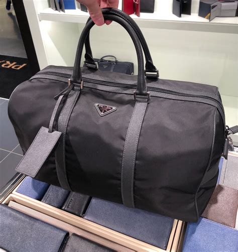 prada duffle travel bag|Prada ruched nylon bag.